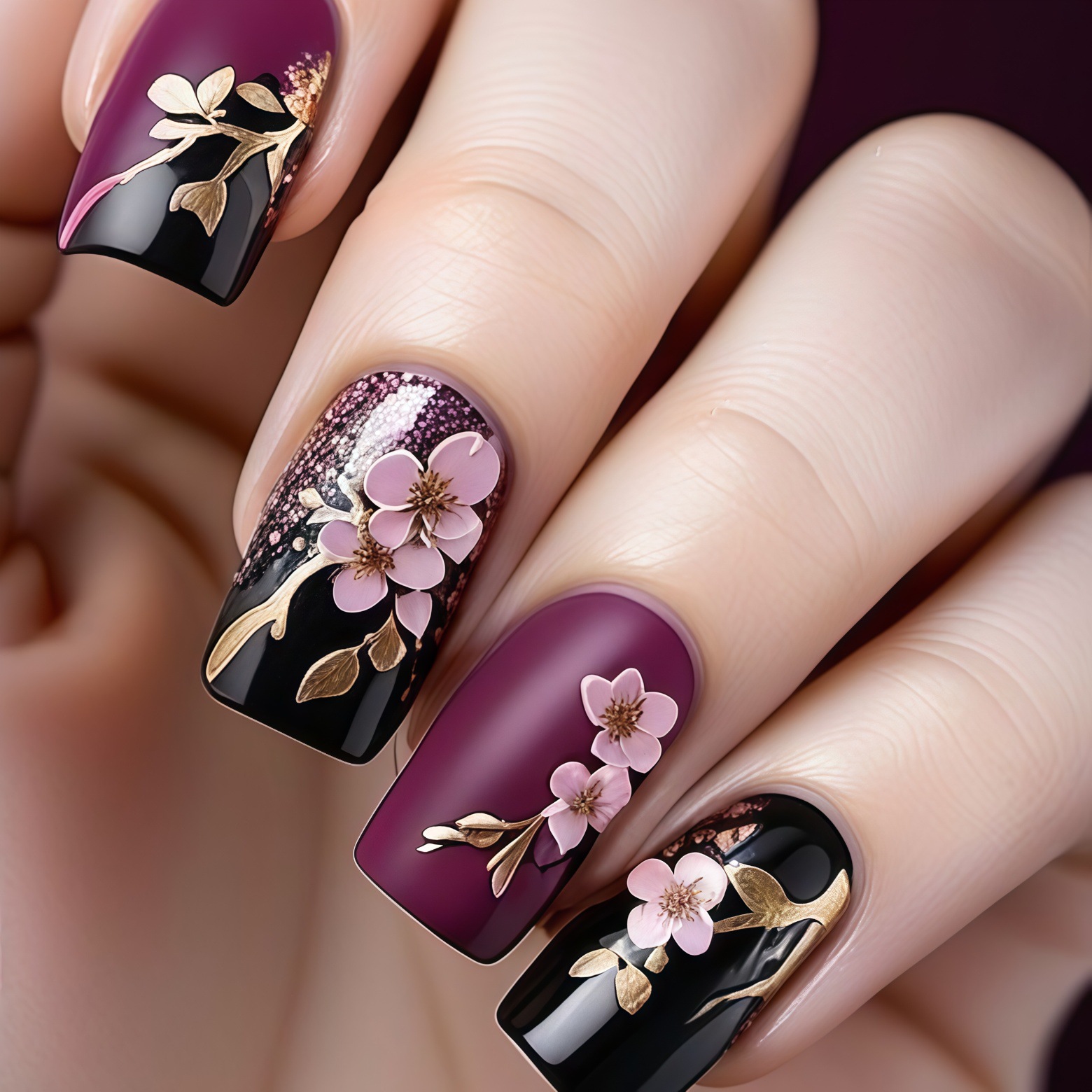 Embroidery Embellishments - 3D golden plated fake nails Medium