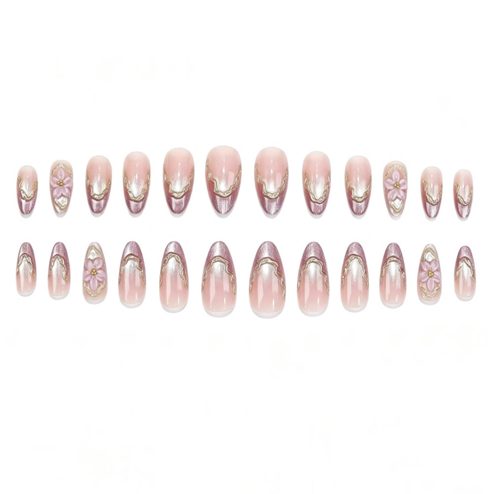 3D Flowers Fake Nails with Glo - Embroidery Embellishments 评论和价格