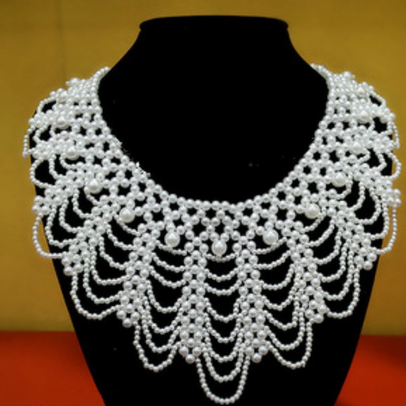 New Pearl Beaded Lace Trim Col - Beaded Trim Fringe 评论和价格