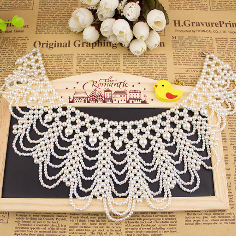 New Pearl Beaded Lace Trim Col - Beaded Trim Fringe 评论和价格