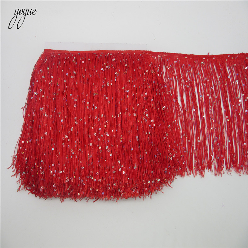 YOYUE 1Yard 20CM Long Polyeste - Beaded Trim Fringe 评论和价格