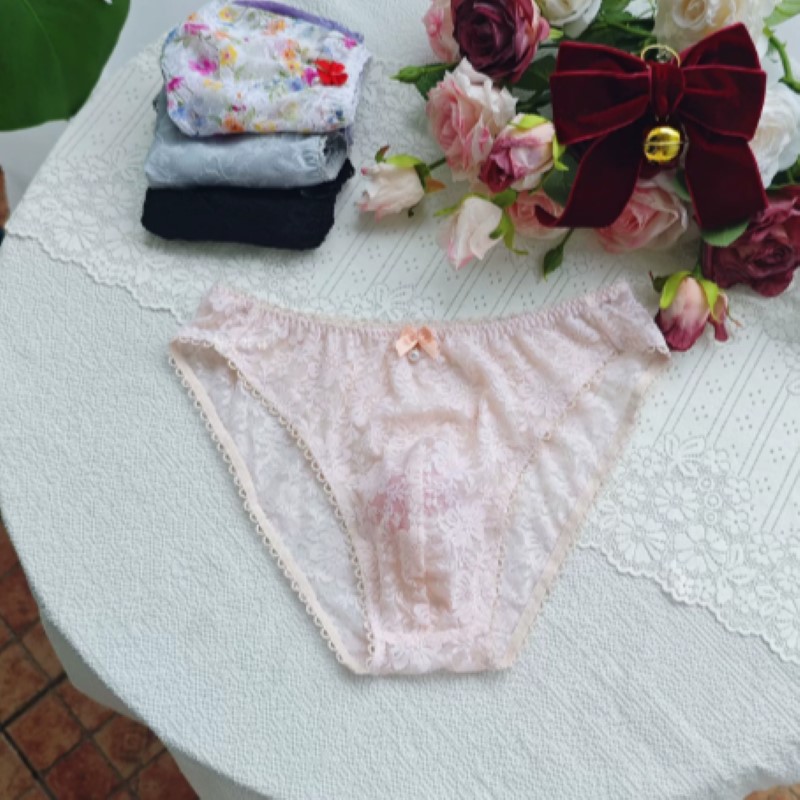 Sheer Sexy Man's Lace Panties  - Embroidery Embellishments 评论和价格