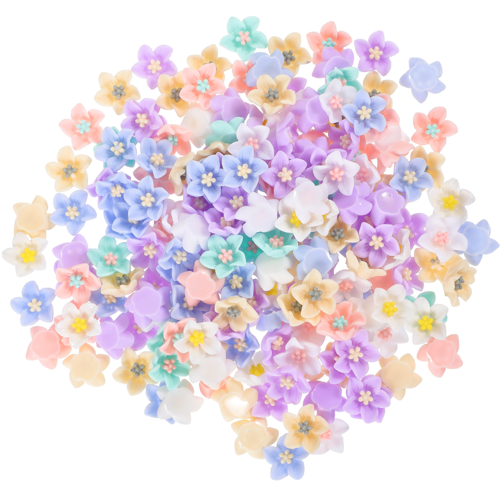 200Pcs Unique Resin Flower Emb - Embellishment Crafts 评论和价格