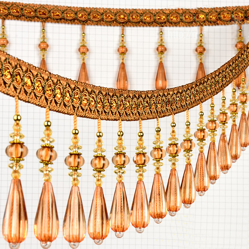 1M Crystal Pendant Tassel Drop - Beaded Trim Fringe 评论和价格