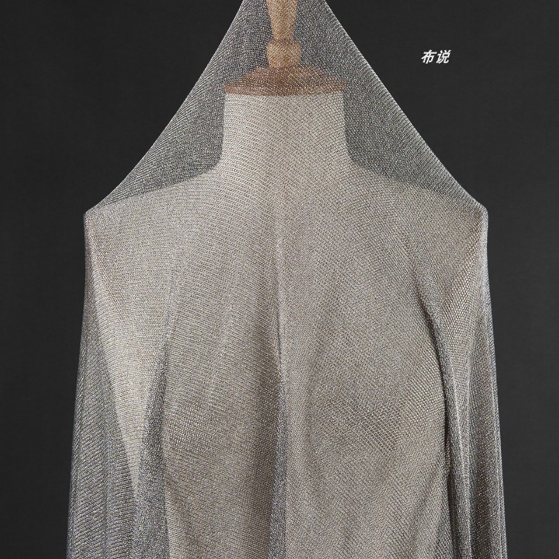 Light Gray Metallic Thread Fab - Crystal Mesh Fabric 评论和价格