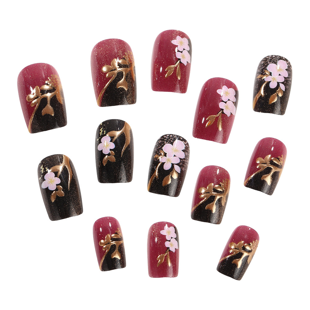 3D golden plated fake nails Me - Embroidery Embellishments 评论和价格