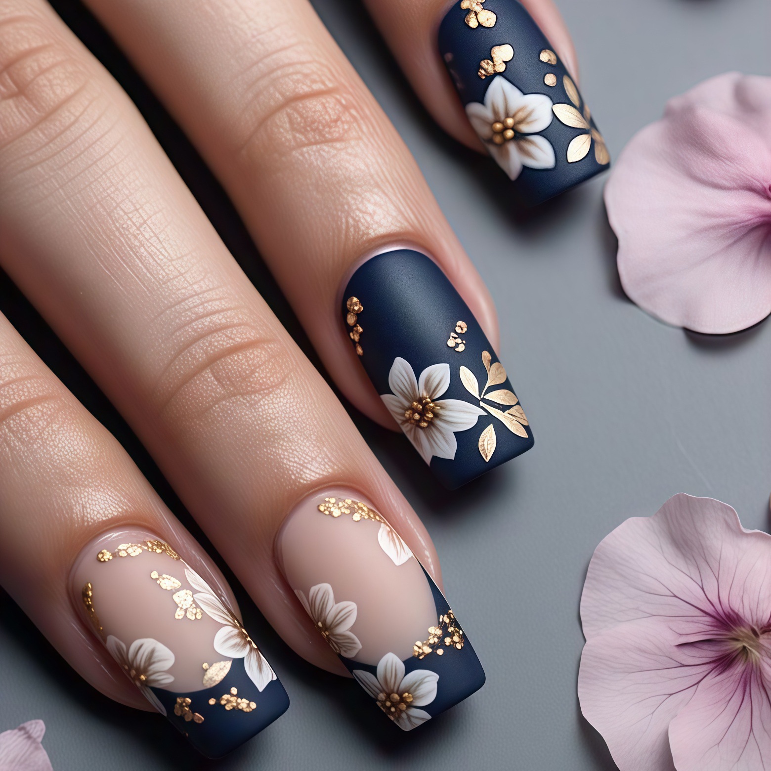 3D golden plated fake nails Me - Embroidery Embellishments 评论和价格