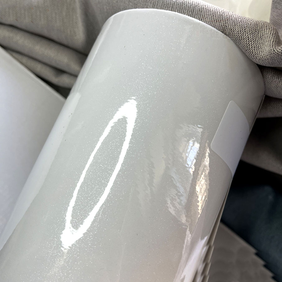 50cm*600cm High Glossy White G - Glitter Vinyl Roll 评论和价格