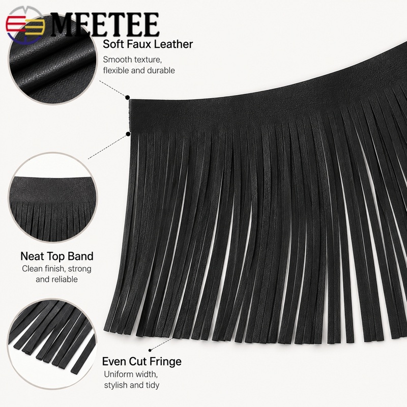 2M 10-30cm Faux Leather Tassel - Fringe Ribbon Sewing 评论和价格